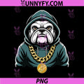 Angry Bulldog Bitcoin Necklace PNG, Urban Crypto Animal PNG