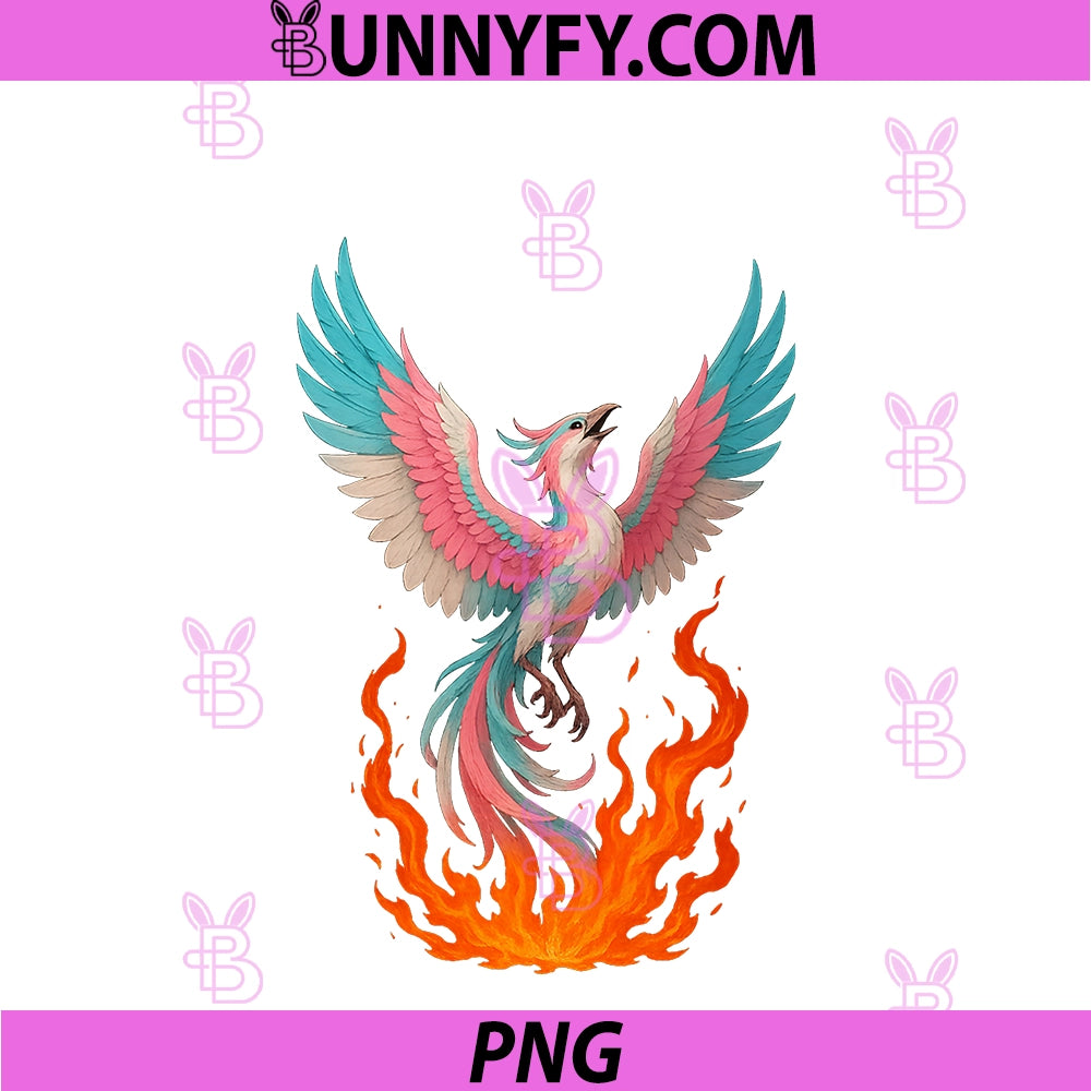 Transgender Phoenix Bird Trans Pride Flag PNG, Rising From Ashes PNG