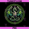 Tribal Irish Green Celtic Knot Fantasy Dragon PNG, Patrick Day PNG