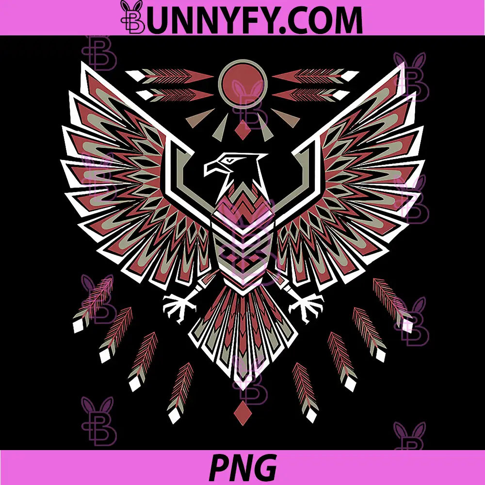 Tribal Aztec Eagle Sacred Geometry PNG, Native Bird Symbol Art PNG