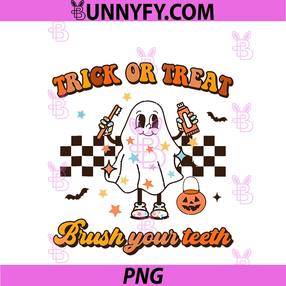Trick Or Treat Brush Your Teeth PNG, Halloween Dentist PNG