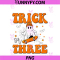 Trick or Three 3rd PNG, Halloween Birthday Ghost Skateboarding PNG