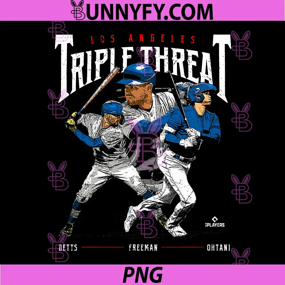 Triple Threat Ohtani PNG, Betts, Freeman Los Angeles MLBPA PNG
