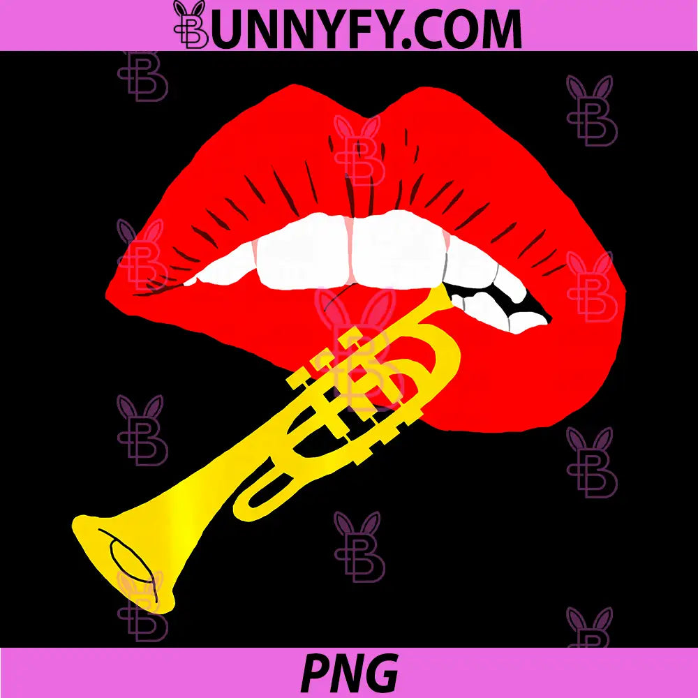 Trumpet Lips Mouth PNG, Jazz Music Trumpeter Kissing PNG 