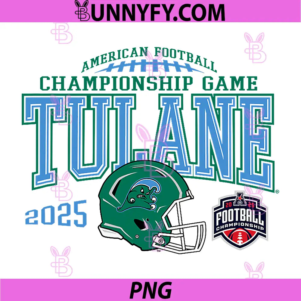 Tulane Green Wave AAC PNG, Championship 2025 Football Gray PNG