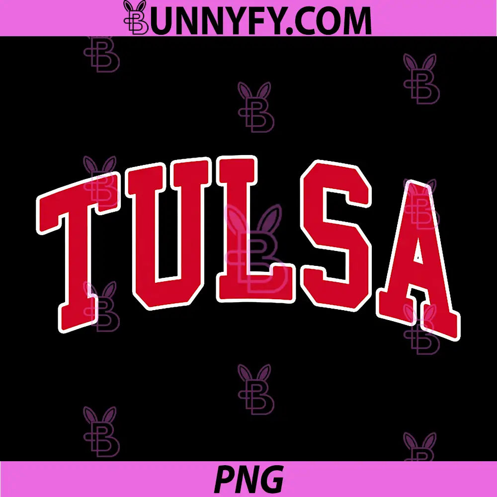 Tulsa PNG, Classic Varsity Style Tulsa Typography PNG