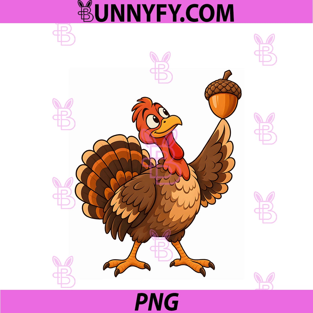 Turkey Acorn Autumn PNG, Thanksgiving Fall Farm Bird Harvest PNG