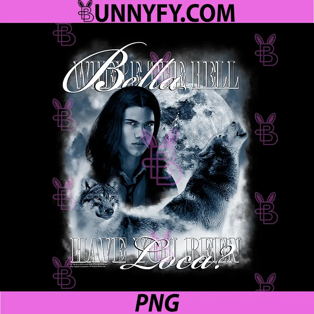 Twilight Saga Retro PNG, Jacob Wolf Moon Loca Movie PNG