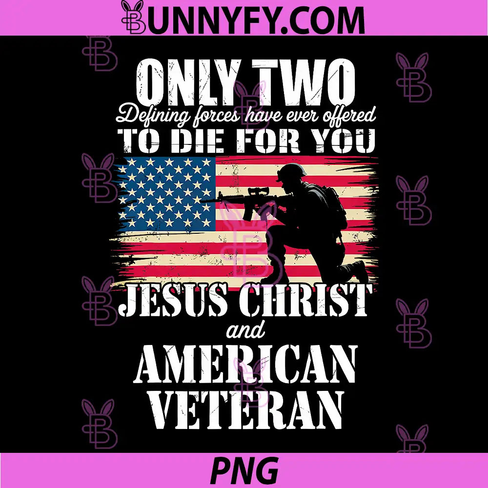 Two Died for You Jesus and American PNG, Veteran Memorial PNG