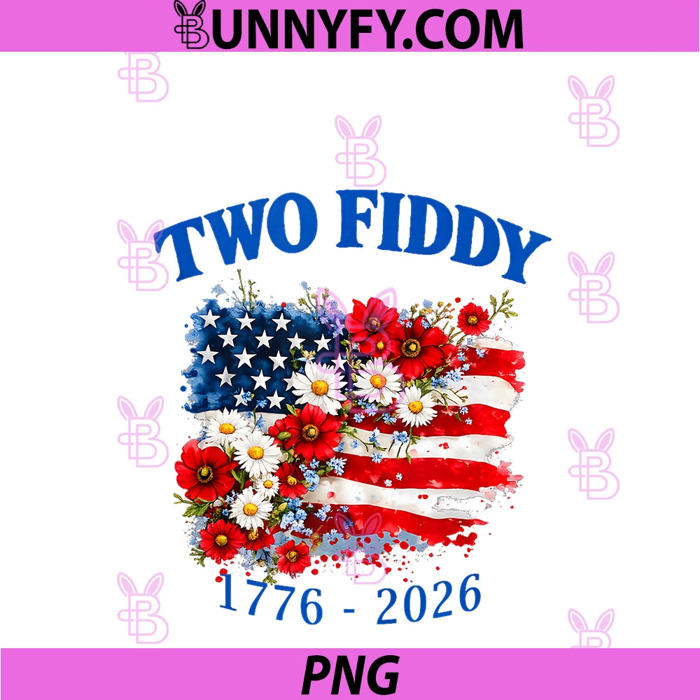 Two Fiddy Funny American Flag PNG, 4th Of July Patriotic PNG