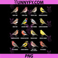 Types of Finch Birds PNG, Species Chart Finches Bird Lovers PNG
