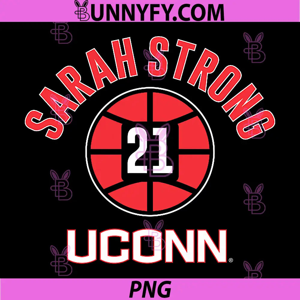 UConn Basketball PNG, Sarah Strong Name Number Ball PNG
