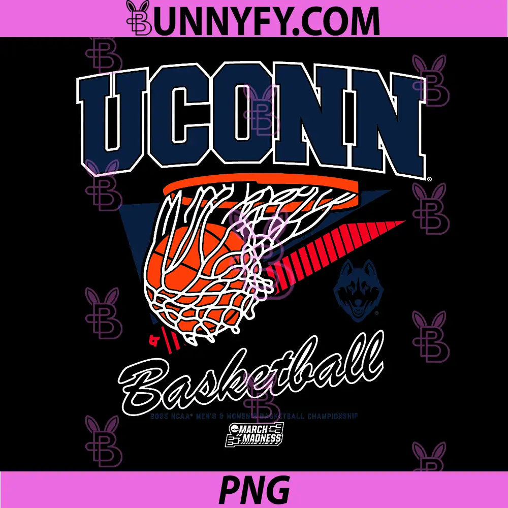 UConn Huskies Basketball 2025 PNG, March Madness Basketball NCAA PNG