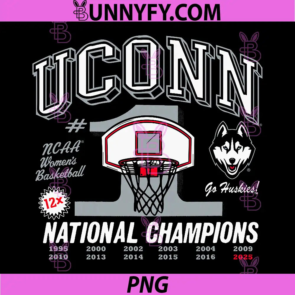UConn Huskies National PNG, Champs 2025 Women's Basketball PNG