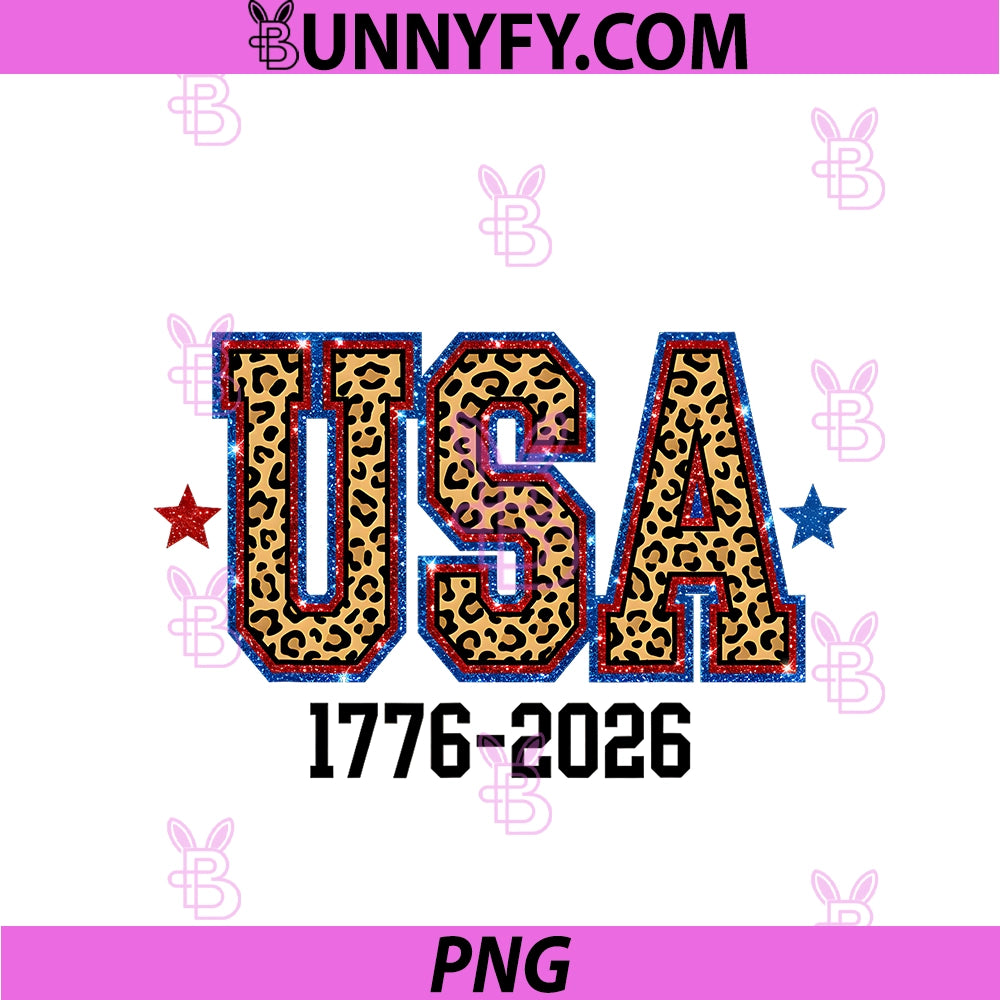 USA 1776 2026 Women Leopard Print PNG, 4th of July Funny PNG