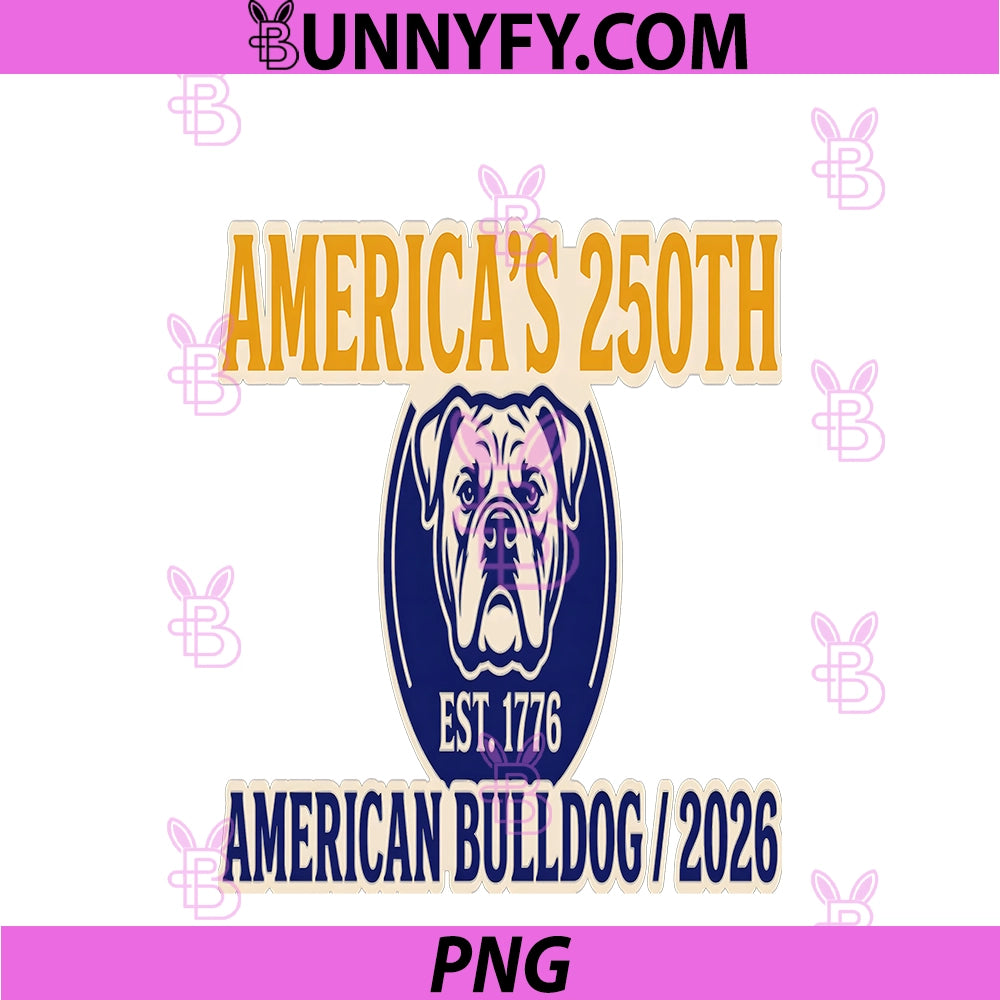 USA 250 Years American Bulldog 1776 2026 PNG, America S 250th Est PNG