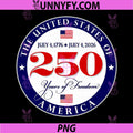 USA 250 Years Anniversary PNG, America 4th of July 1776-2026 PNG
