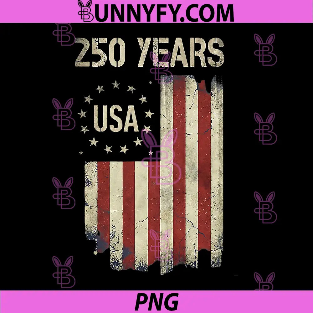 USA 250 Years Anniversary PNG, Vintage American Flag Patriotic PNG