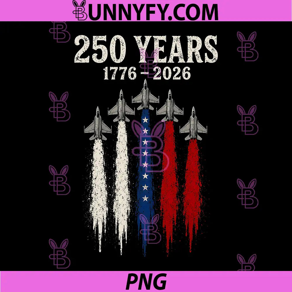 USA 250 Years Patriotic Jet PNG, Fighter 250th Anniversary PNG