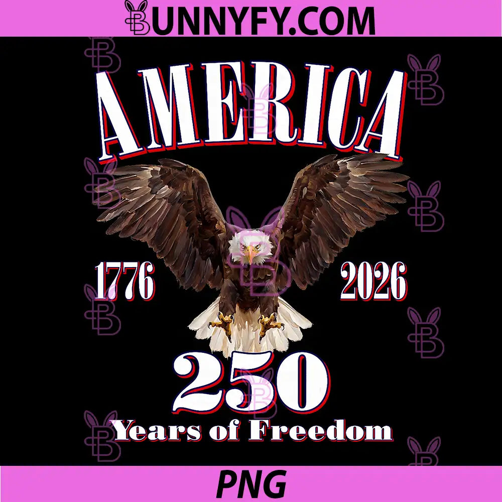 USA 250 Years of Freedom in America PNG, 1776-2026 Bald Eagle PNG