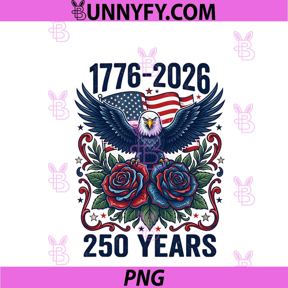 USA 250th Anniversary 1776-2026 PNG, Patriotic Eagle Flag PNG