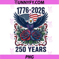 USA 250th Anniversary 1776-2026 PNG, Patriotic Eagle Flag PNG