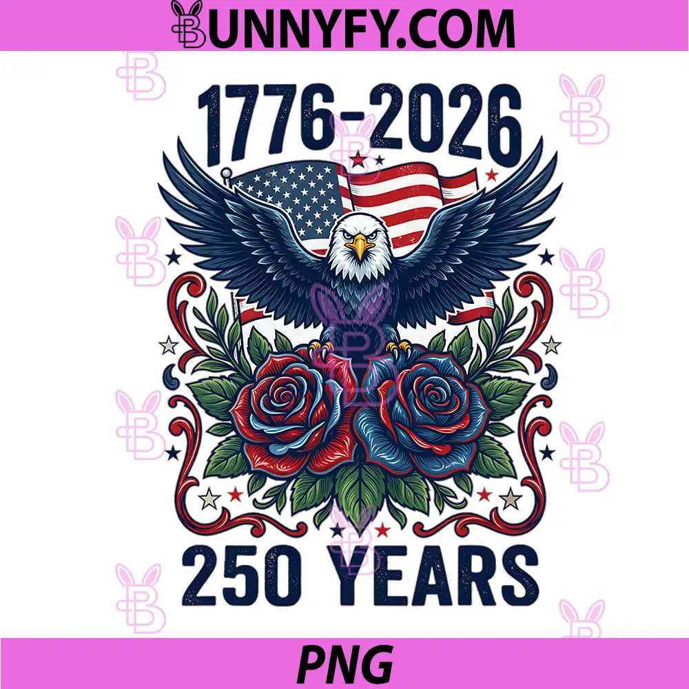 USA 250th Anniversary 1776-2026 PNG, Patriotic Eagle Flag PNG