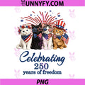 USA 250th Anniversary Celebrating PNG, Freedom Patriotic Kittens PNG