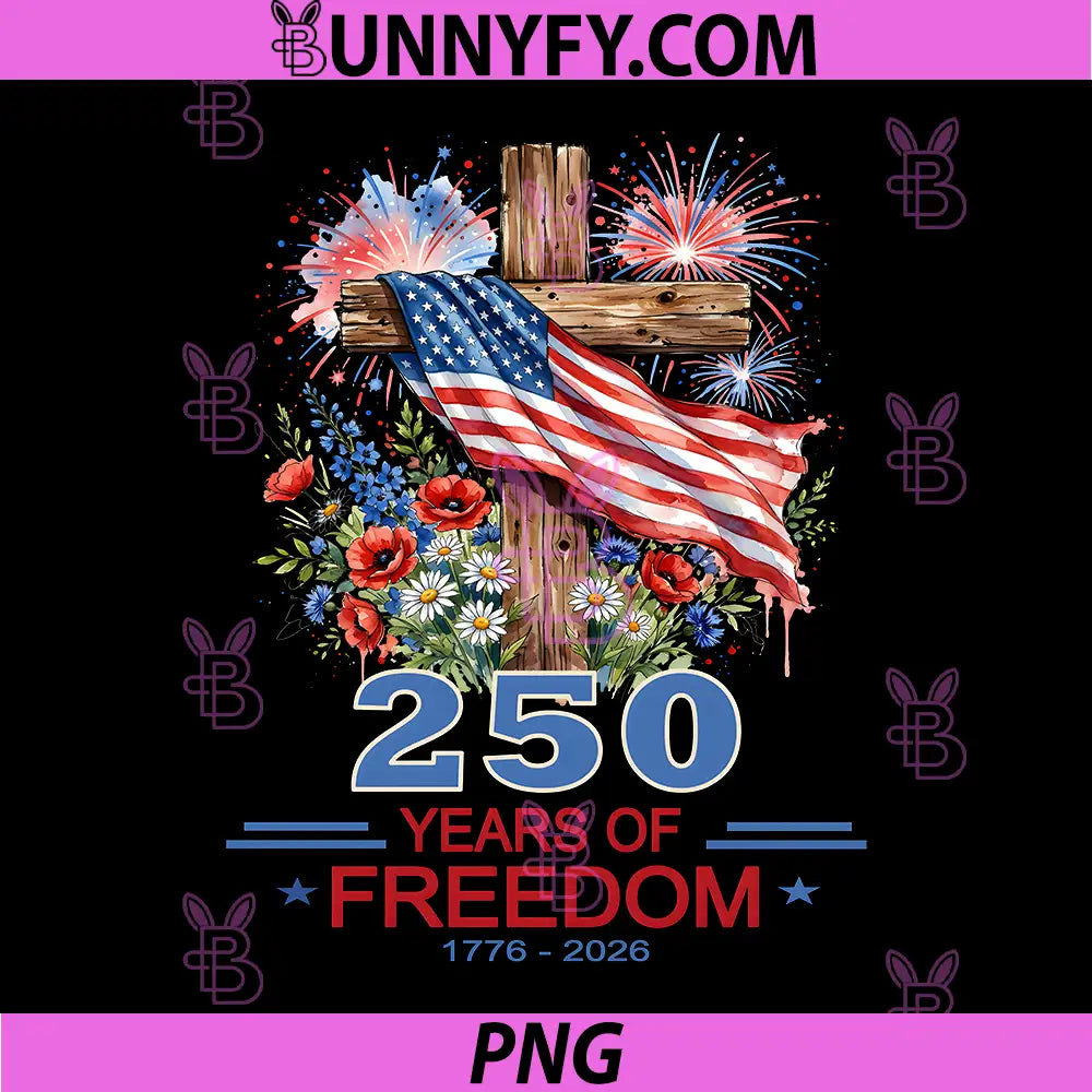 USA 250th Anniversary Celebrating PNG, Freedom Wooden Cross Flag PNG
