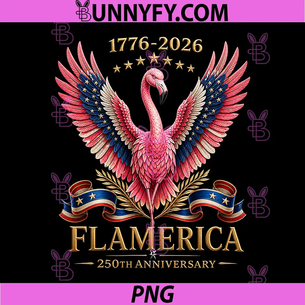 USA 250th Anniversary Flamerica PNG, Flamingo 1776-2026 PNG