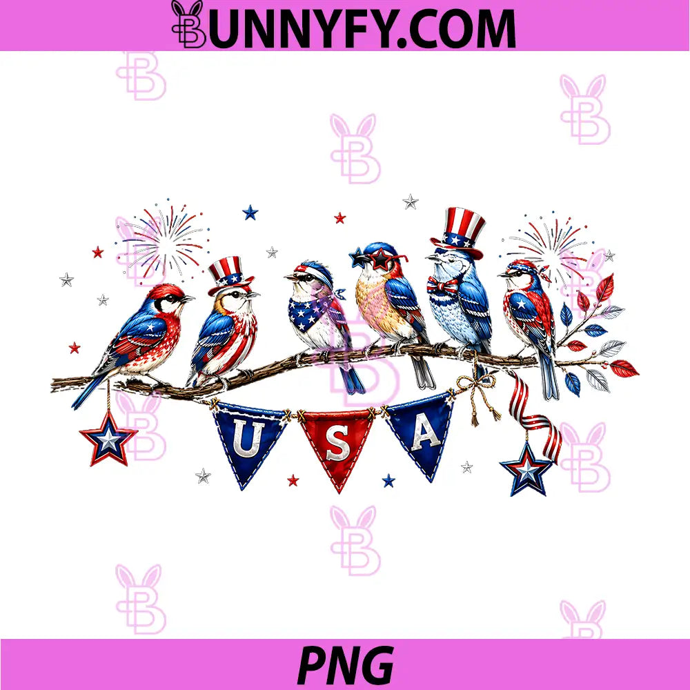 USA 250th Anniversary PNG, Patriotic Birds 4th of July PNG