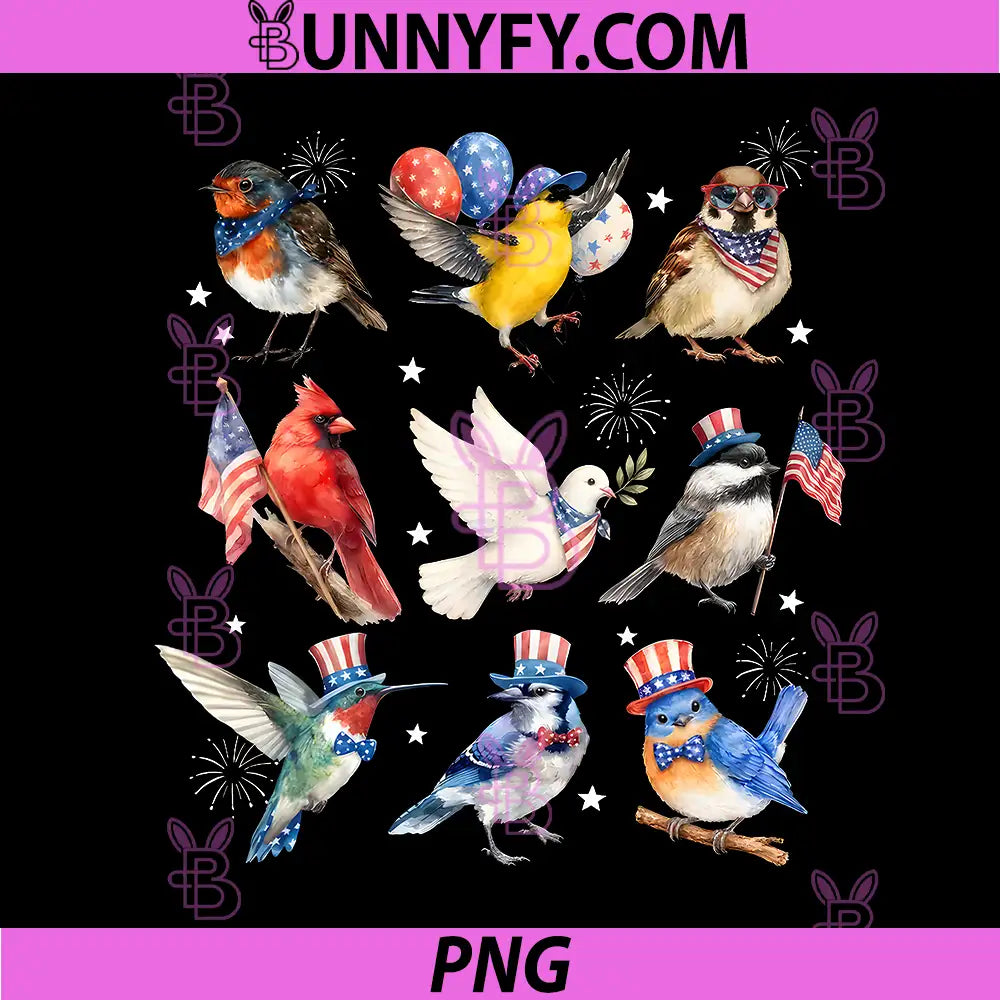 USA 250th Anniversary PNG, Patriotic Birds 4th of July PNG
