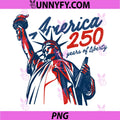USA 250th Birthday Patriotic PNG, Freedom Liberty Statue Vintage PNG