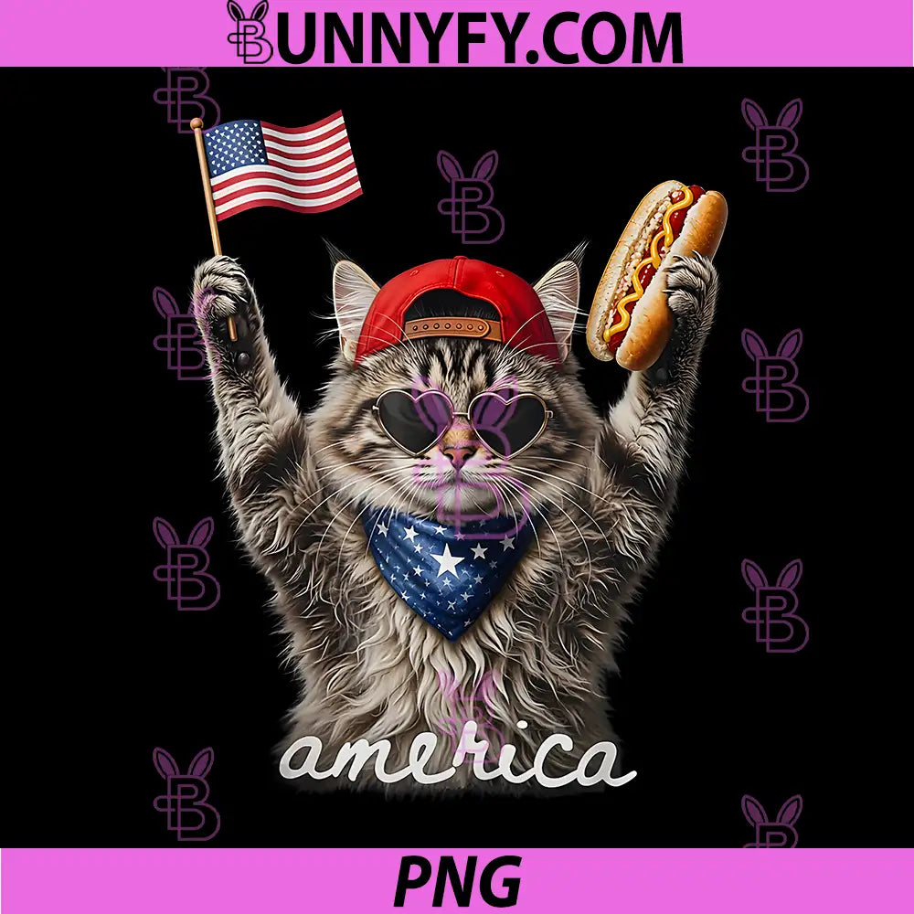 USA America Cat Hot Dog PNG, 1776-2026 4th of July 250 Years PNG