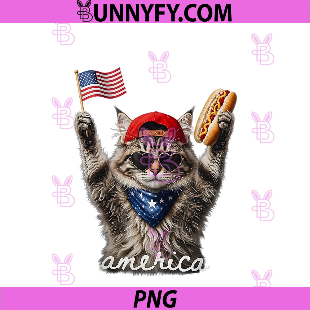 USA America Cat Hot Dog 1776-2026 PNG, 4th Of July 250 Years PNG