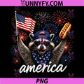 USA America Raccoon Hot Dog PNG, 1776-2026 4th of July 250 Years PNG