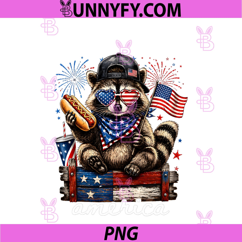 USA America Raccoon Hot Dog 1776-2026 PNG, 4th Of July 250 Years PNG