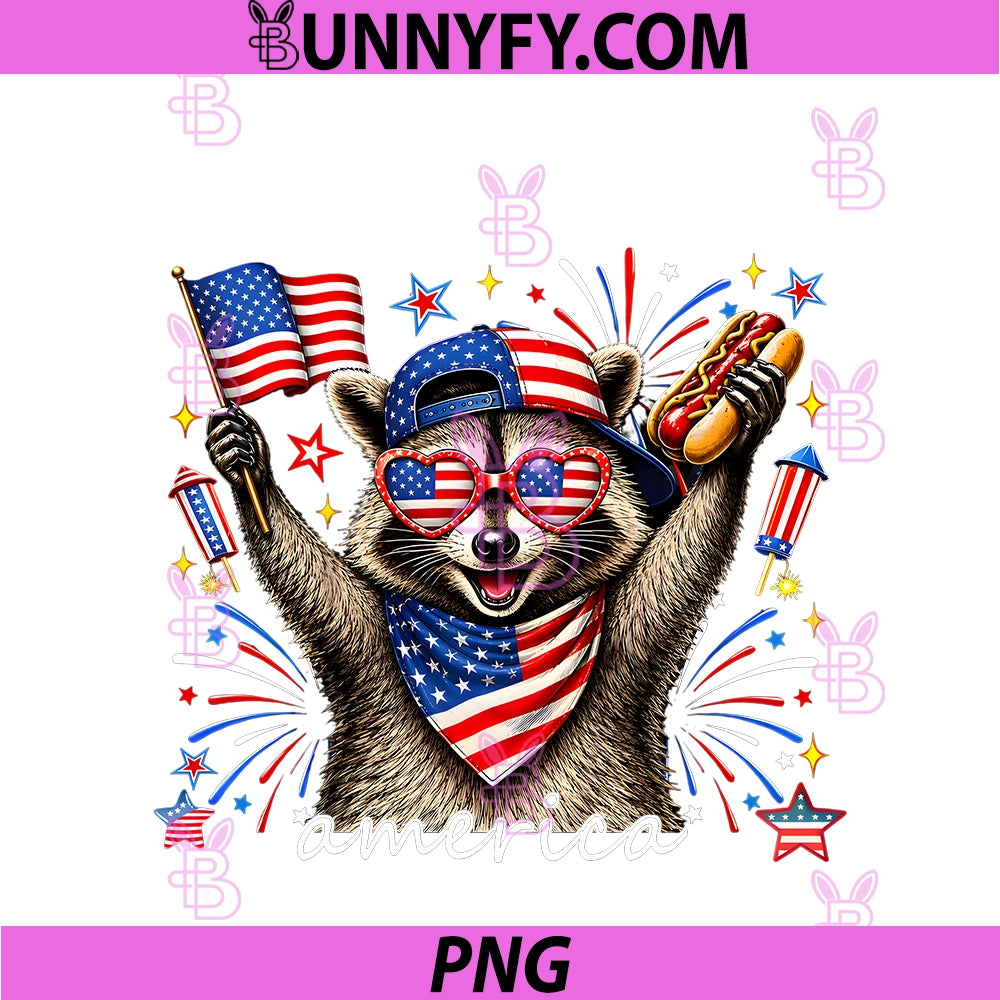USA America Raccoon PNG, Hot Dog 1776-2026 4th Of July 250 Years PNG