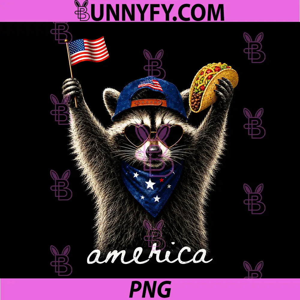USA America Raccoon Tacos PNG, 1776-2026 4th of July 250 Years PNG