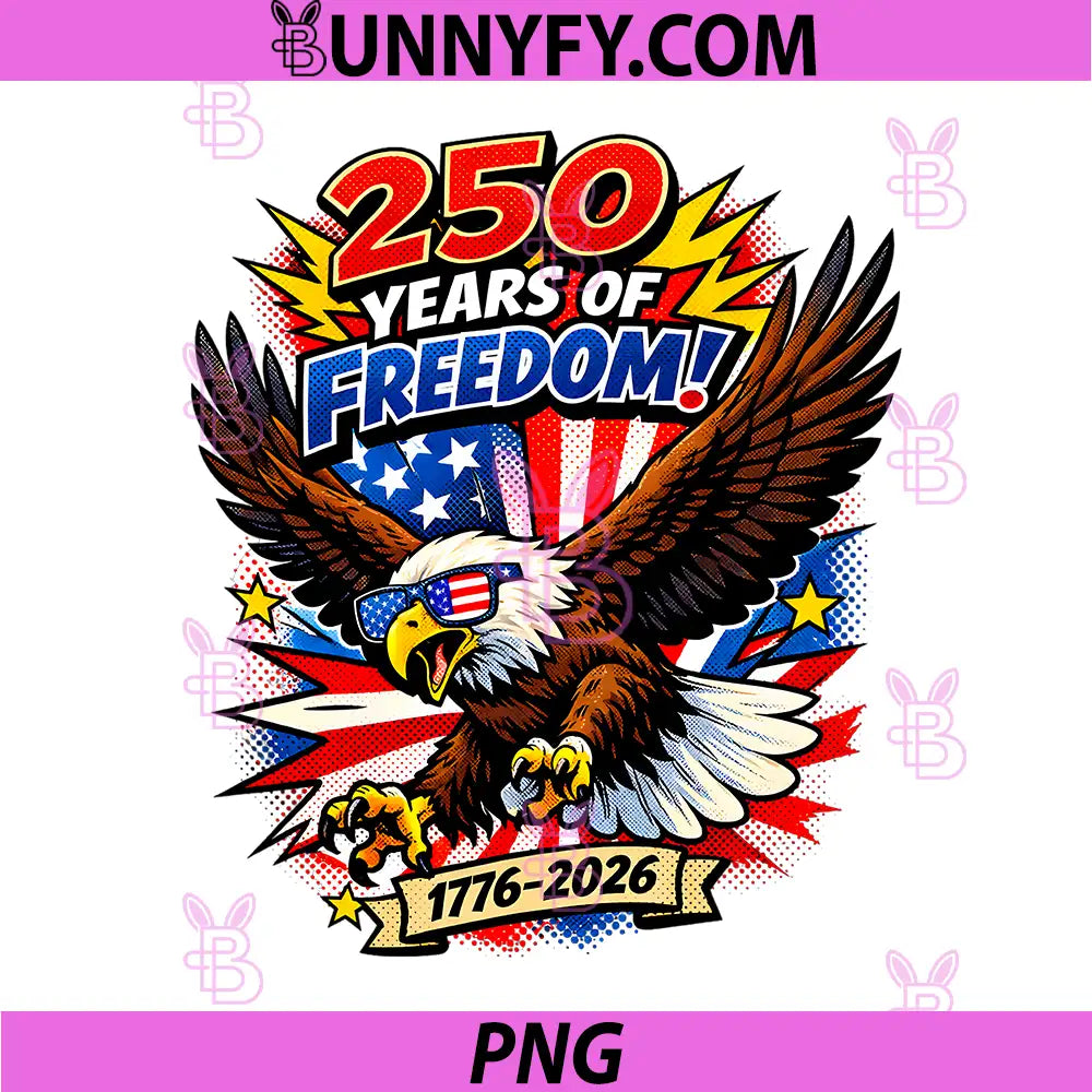 USA Anniversary 250 Freedom PNG, Patriotic Eagle America 4th July PNG