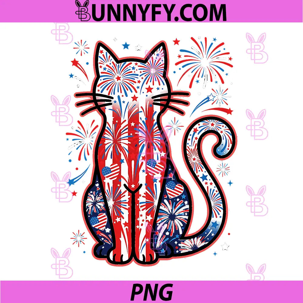 USA Flag Lucky Clover PNG, Patriotic 4th July Cat Lover PNG