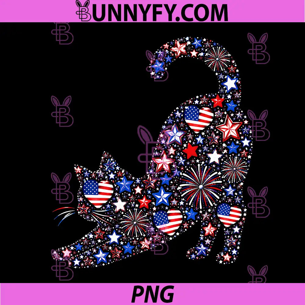 USA Flag Lucky Clover PNG, Patriotic 4th July Cat Lover PNG 