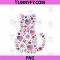 USA Flag Lucky Clover Patriotic PNG, 4th July Cat Lover PNG