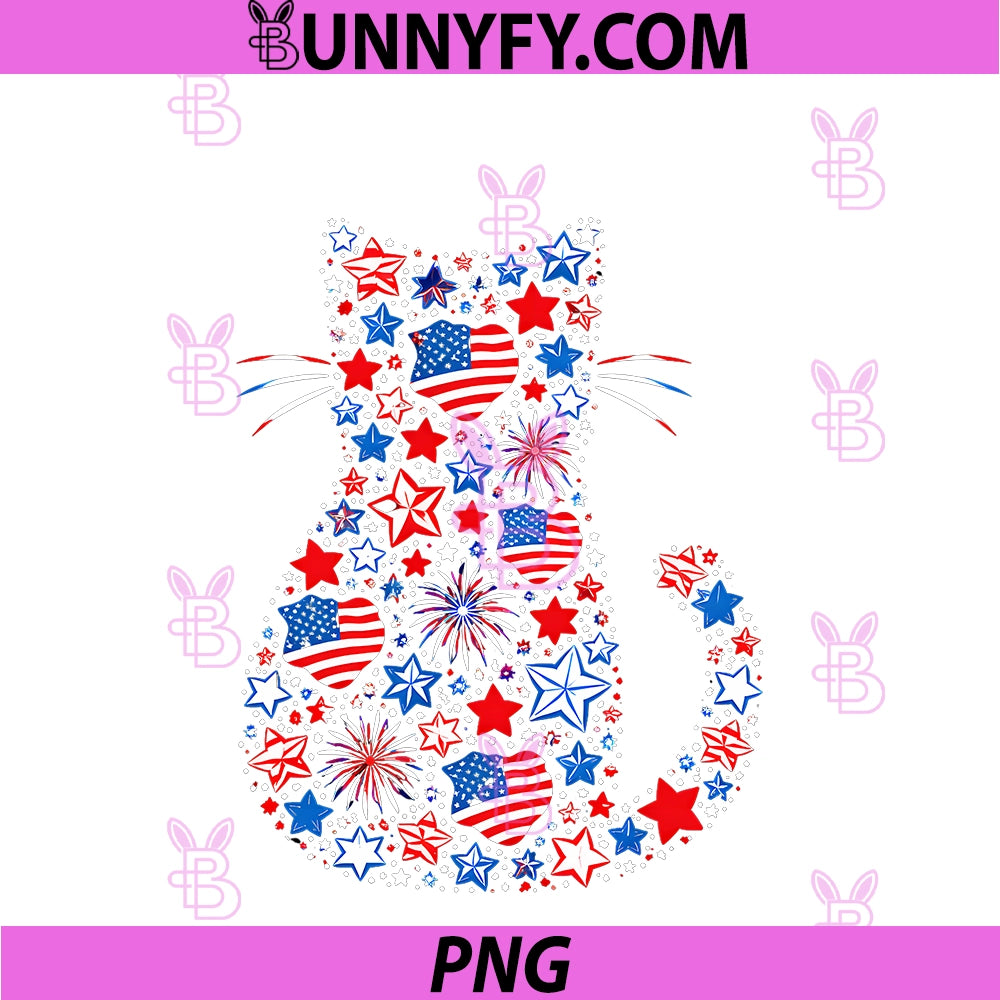 USA Flag Lucky Clover Patriotic PNG, 4th July Cat Lover PNG