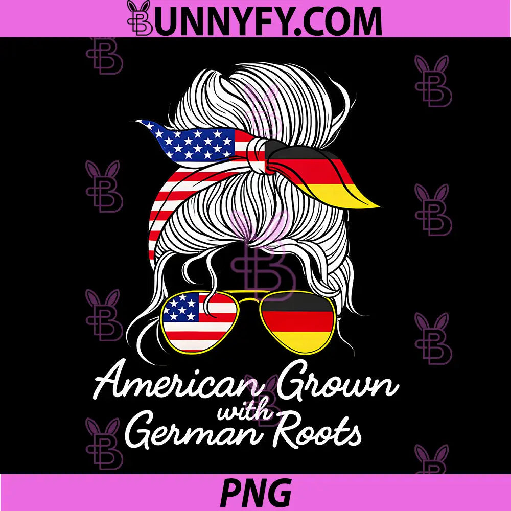 USA Germany Heritage PNG, White Hair Messy Bun PNG