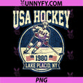 USA Hockey 1980 Lake Placid NY PNG, Vintage American Hockey Player PNG