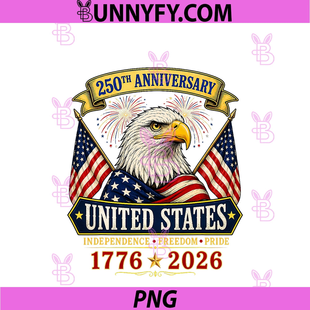 USA Independence 250th Anniversary 1776 2026 PNG, Patriotic Eagle PNG