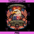 USA Independence 250th Anniversary PNG, 1776 2026 Patriotic Eagle PNG