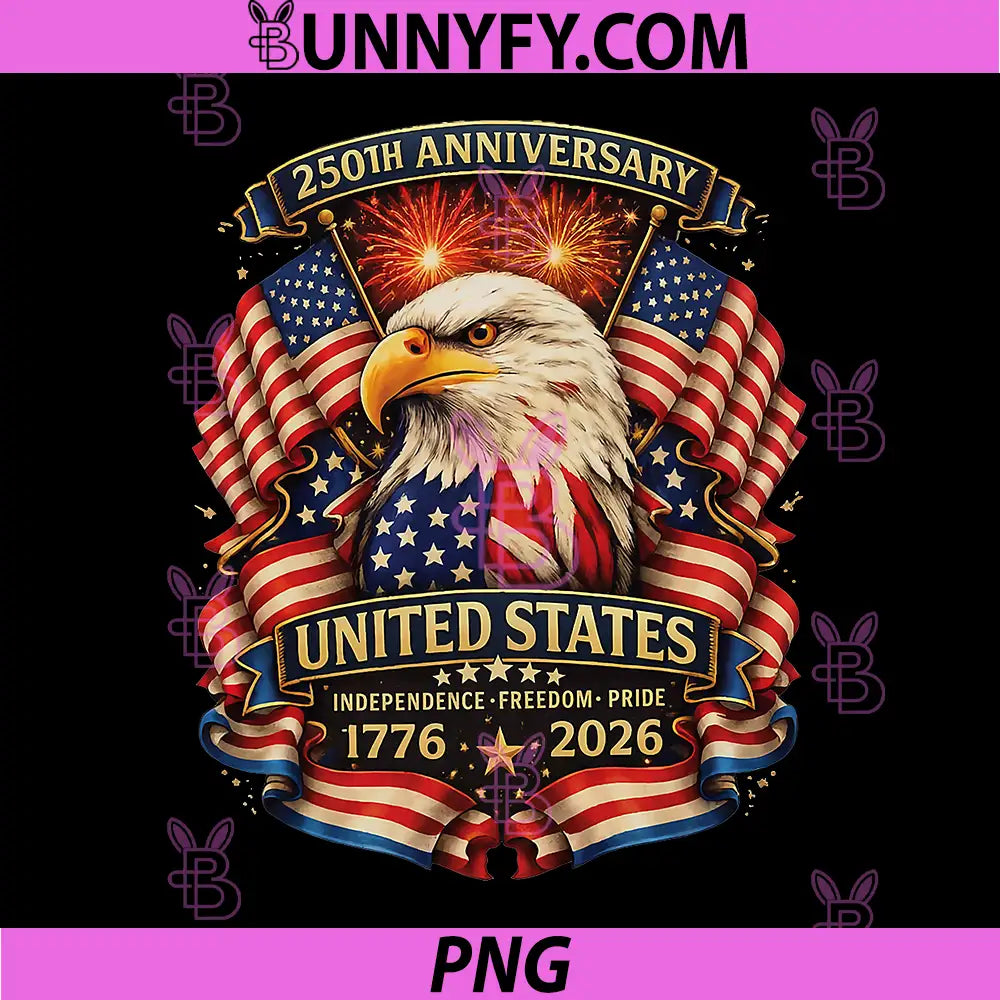 USA Independence 250th Anniversary PNG, 1776 2026 Patriotic Eagle PNG