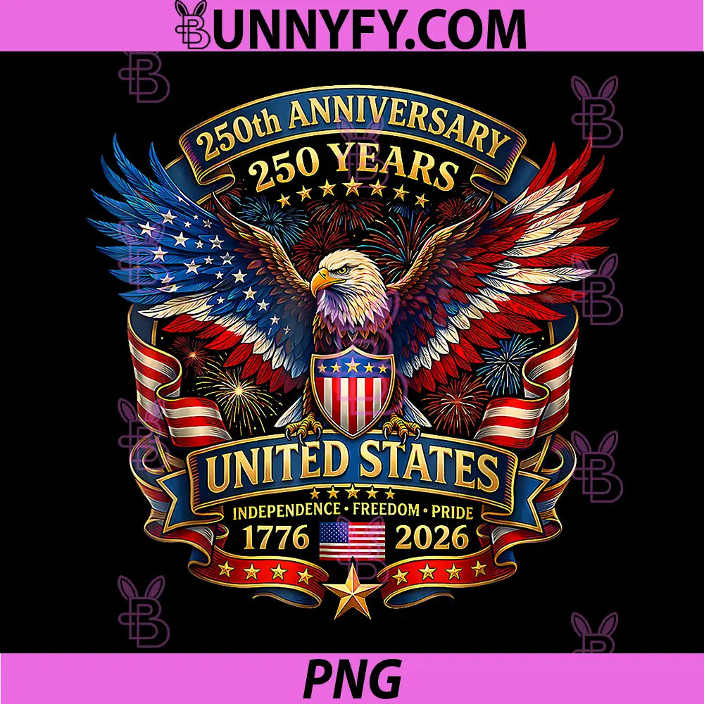 USA Independence 250th Anniversary PNG, 1776 2026 Patriotic Eagle PNG